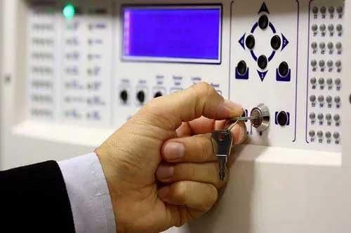 Ashvale Engineering Ltd control panel with key
